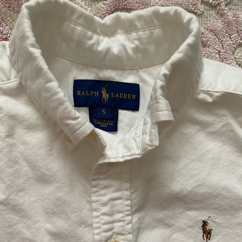 Boys short sleeve white Polo dress shirt